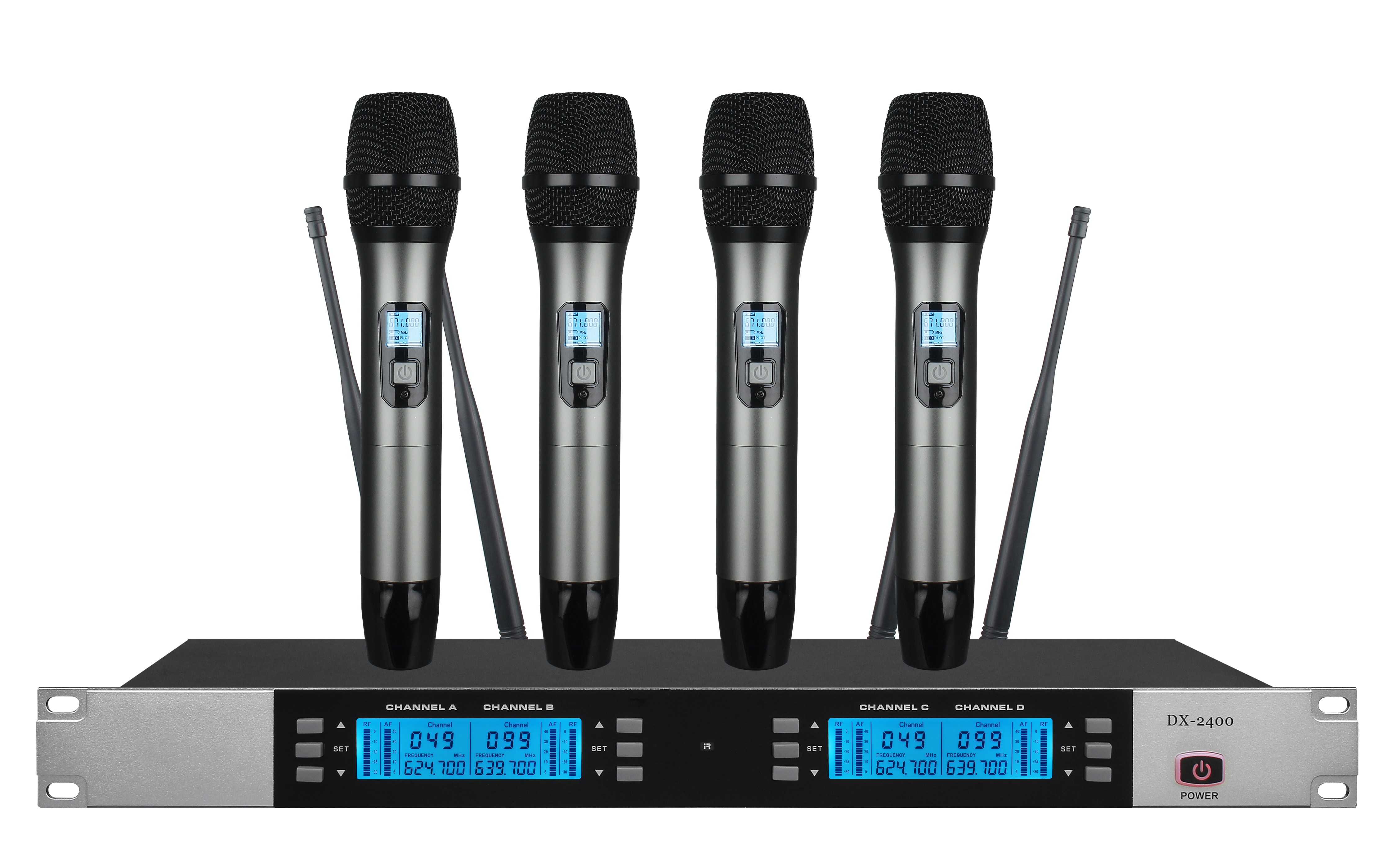 HOT-2400 UHF four channel wireless microphone system