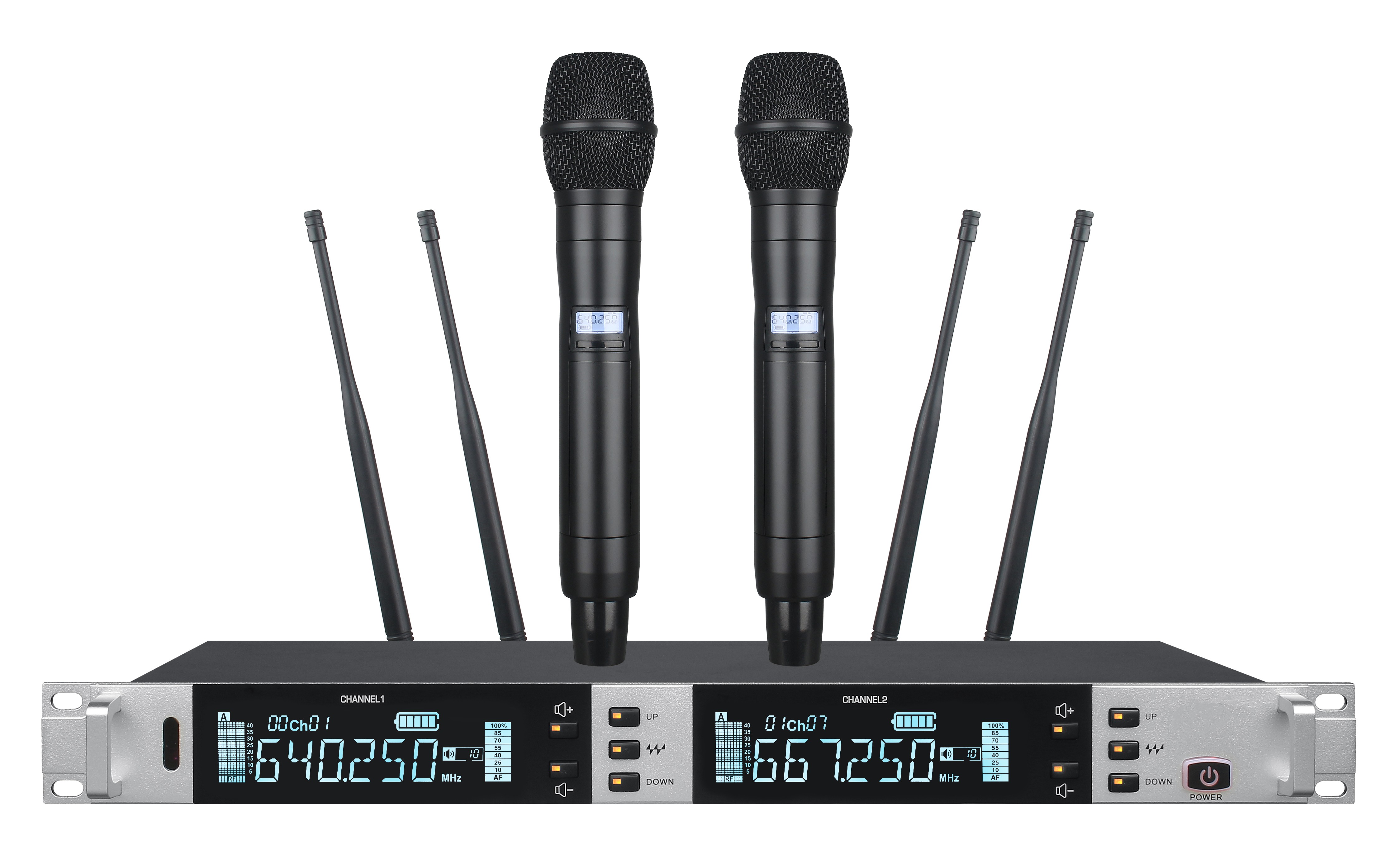 HOT-8600 UHF two channel wireless microphone system